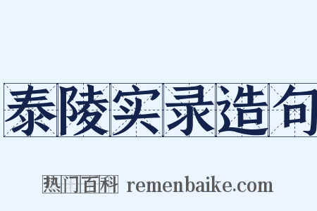 泰陵实录造句是什么意思的图片
